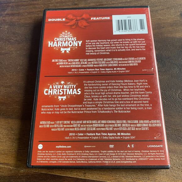 Christmas Harmony / A Very Nutty Christmas Lifetime Double Feature (DVD, 2018) - Picture 2 of 3